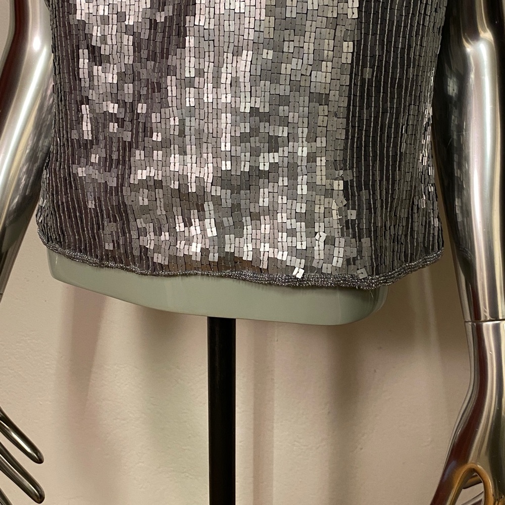Holt Renfrew Silver Sequin Top, 14 - Picture 3 of 10